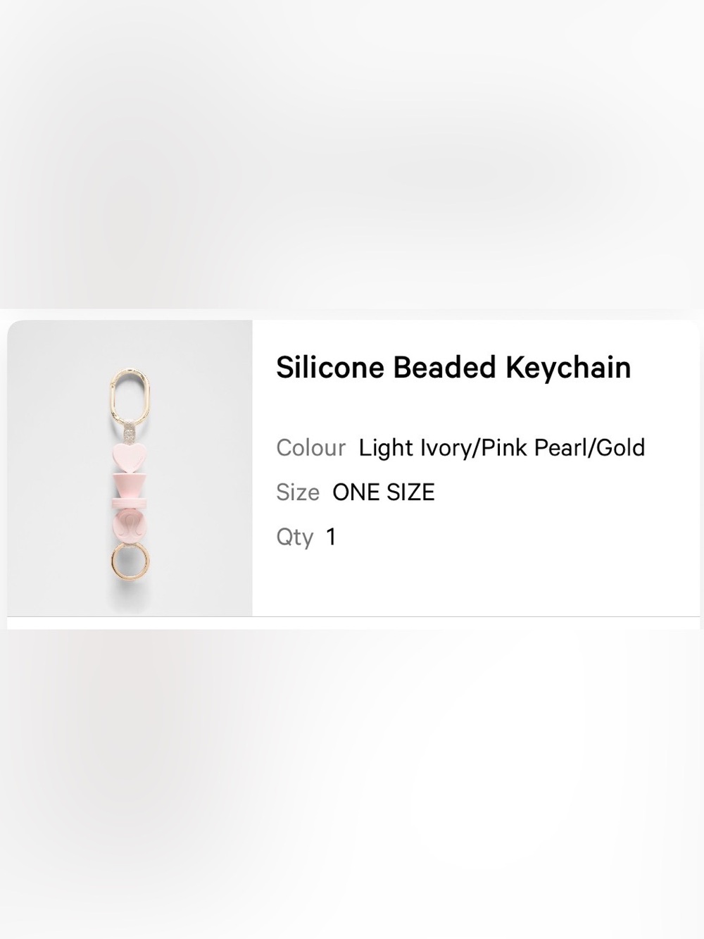 Lululemon Silicone Beaded Keychain